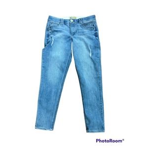 Democracy Ab Technology Straight Leg Ankle Jeans, Light Wash Mid Rise 10